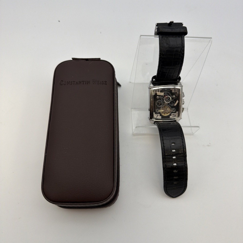 Constantin Weisz wristwatch features a distinctive square case and a detailed